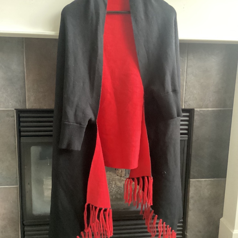 Bellisima wrap/shrug Red/Black reversible,  one size
